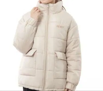 새상품 ROXY 충전솜 에코 다운 자켓 아이보리 안감 핑크 L