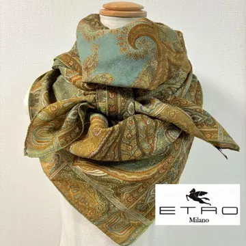 새상품급 ETRO 에트로 페이즐리 무늬 대형 숄 스톨 정사각형
