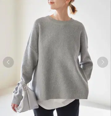 오버 사이즈 그레이 니트 스웨터 긴팔