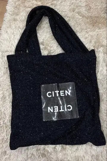 [ 새상품 CITEN ] 라메 믹스 블랙 토트백