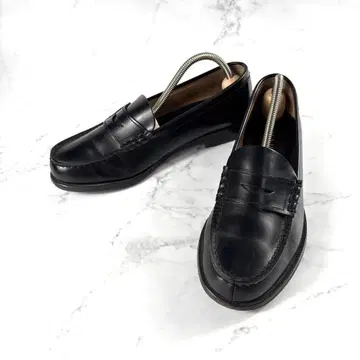 HARUTA 코인 로퍼 블랙 브라운 가죽 24cm EEE