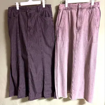 니코앤드 GU 데님 스커트 모듬 사이드 라인 스커트 플레어 스커트