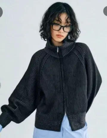 LE SI 더블 지퍼 니트 가디건