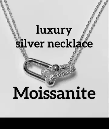 럭셔리 하이퀄리티 실버 목걸이 Moissanite 모이사나이트