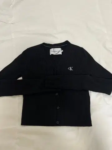 Calvin Klein Jeans 블랙 리브 가디건 XS
