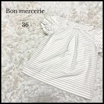 [ Bon mercerie ] 본머스리 보더 블라우스 36 베이지