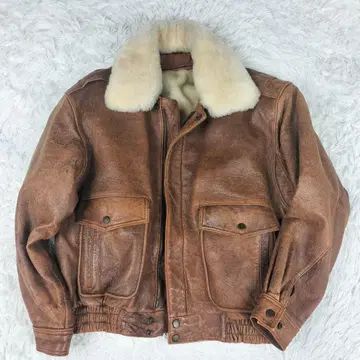 B-3 타입 옷깃 무스탕 플라이트 가죽 자켓 브라운 M 보아