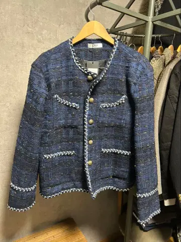 Otte 럭셔리 블루 트위드 자켓 L