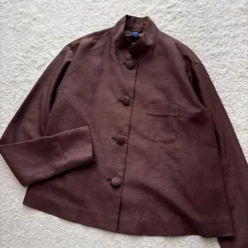 G GIGLI 로메오 지리 마오 칼라 와이드 셔츠 브라운 빈티지