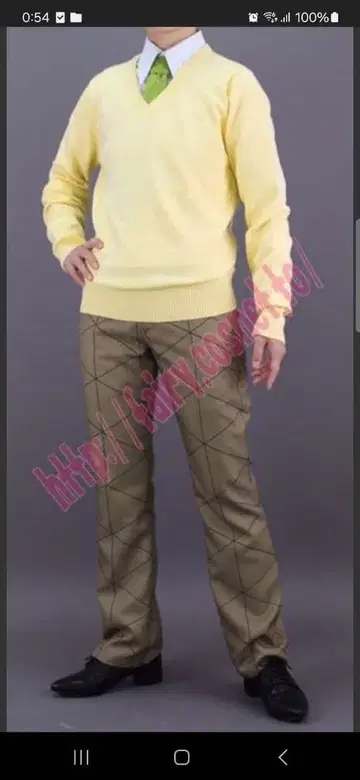 귀멸의 칼날 아가츠마 젠이츠 키메츠 학원 코스프레 의상 스웨터 바지 단품