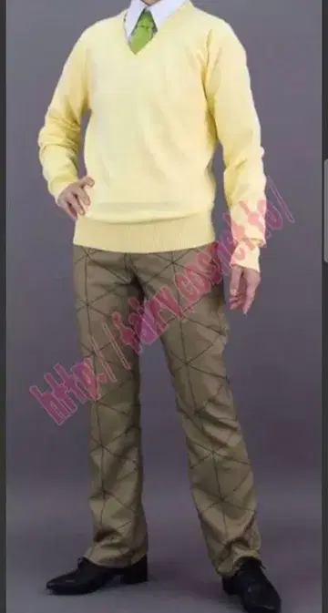 귀멸의 칼날 아가츠마 젠이츠 키메츠 학원 코스프레 의상 스웨터 바지 단품