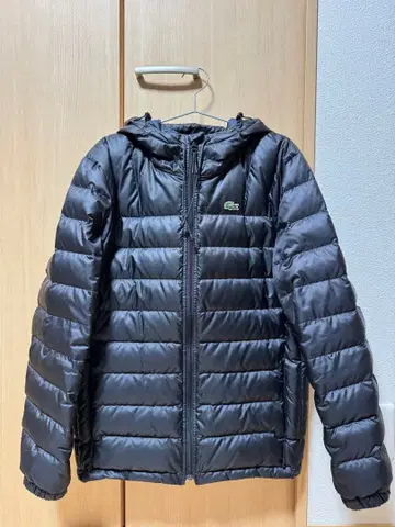 LACOSTE 후드 부착 다운 자켓 48/3 블랙