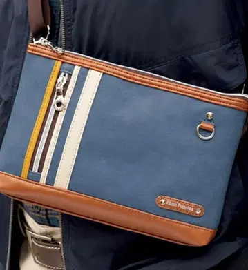 미사용 새상품 허시파피 데님풍 인조 가죽 사코슈 블루