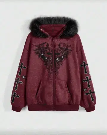 퍼 지퍼 후드티 Y2K 여성용 레어