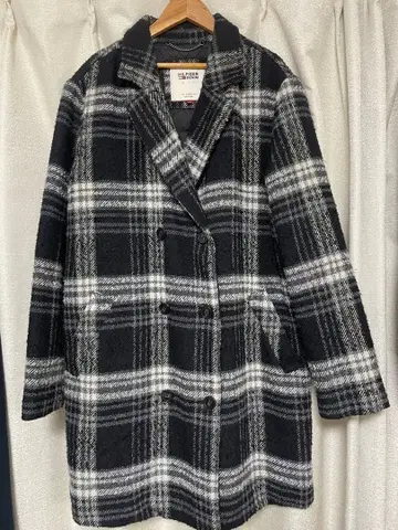Hilfiger Denim 체크 무늬 더블 브레스트 코트