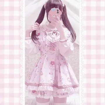 LIZLISA Salon de Fraise 패턴 셋업 핑크