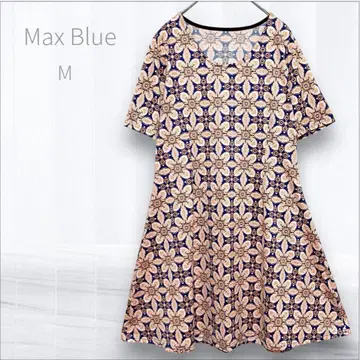 맥스 블루 미 실루엣 미니 원피스 M A 라인 엘레강트 한국제