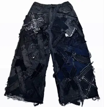 리메이크 데님 리메이크 팬츠 블랙 플레어 벨보텀