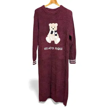 젤라또피케 파우더 모티브 자카드 드레스 원피스 곰 룸웨어