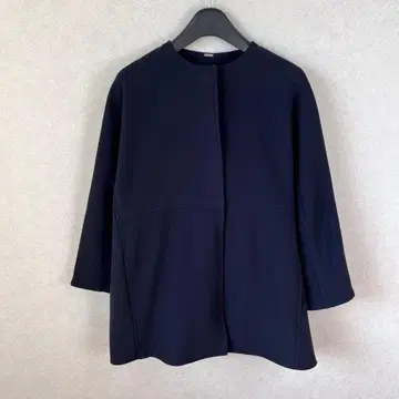 미라 오웬 노카라 코쿤 자켓 미들 기장 네이비 프리 사이즈