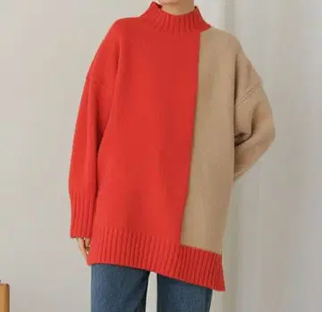 인타샤 배색 스웨터