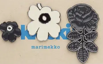 marimekko 플라워 로즈 브로치 3세트