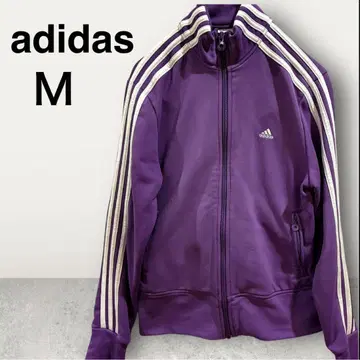 아디다스 트랙 자켓 퍼플 M 자수 로고 보라색 adidas