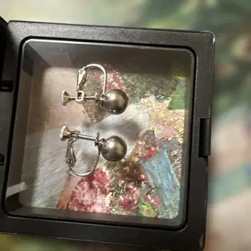 실버 볼형 클립식 귀걸이