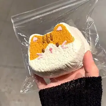 초말랑 고반발 오렌지 고양이 토스트 스퀴즈 스트레스 해소 완구