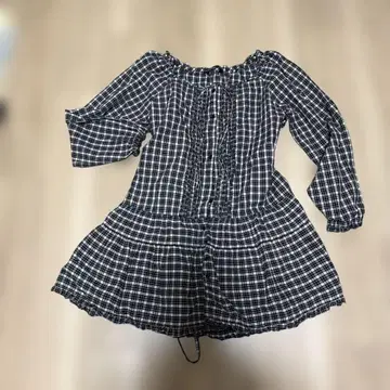 새상품급 튜닉 셔츠 프릴 칼라 체크 PINK HOUSE