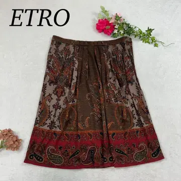 K105 2XL 에트로 빅 사이즈 미디 스커트 브라운 여성용