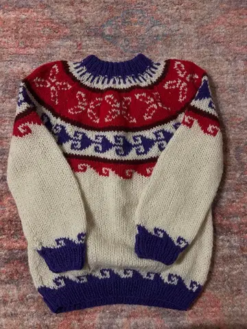 노르딕 무늬 긴팔 스웨터