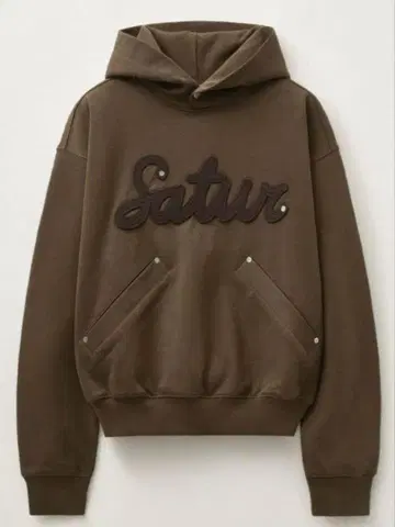 SATUR APPLIQUE RIVET 후드티 블랙