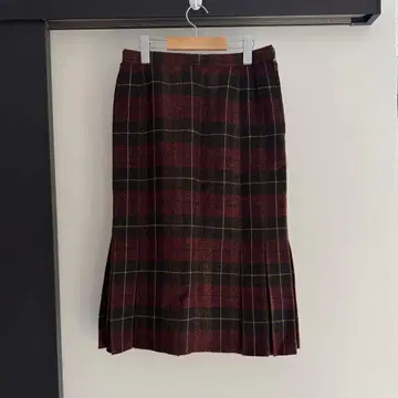 Madam JOCONDE 체크 무늬 울 혼방 미디 스커트 보르도