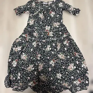 핑크하우스 꽃무늬 롱 원피스 7부 소매