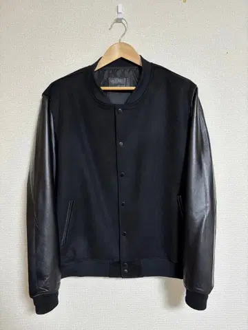 가죽 자켓 바시티 자켓 올 블랙 XL 상당 천연 가죽