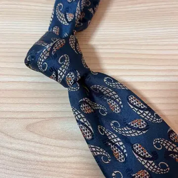 Franco Minucci 네이비 페이즐리 넥타이