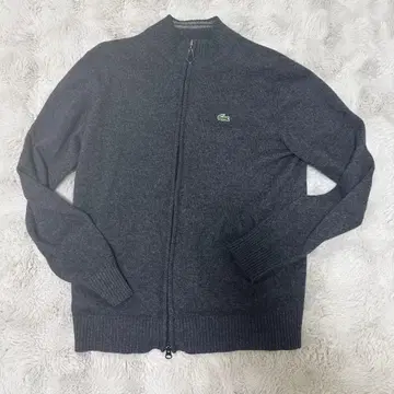 LACOSTE 다크 그레이 지퍼 스웨터