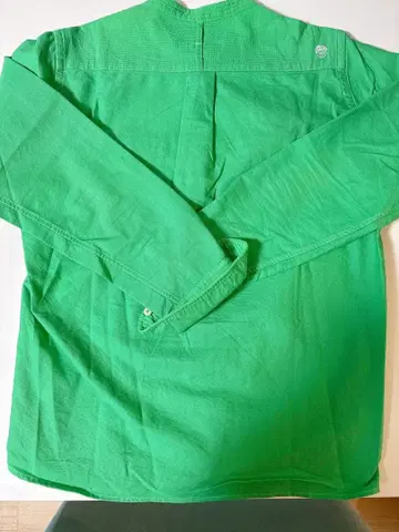 카와타니 셔츠: 신사 XS 사이즈/그린, 노카라 셔츠, 남녀 공용