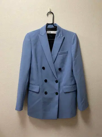 ZARA 라이트 블루 더블 브레스트 자켓