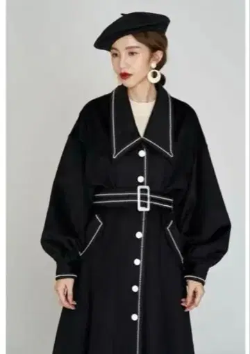 [ 새상품급 ] Tnewties [ 이름 입력된 회중시계 ] 롱 코트 L