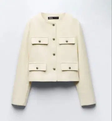 미사용 새상품 ZARA/텍스처 라운드넥 블레이저 XS