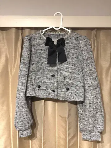 Ank Rouge 긴팔 원피스 트위드 자켓