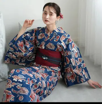 새상품 utatane 니코앤티크 유카타 단품 남만도래 네이비