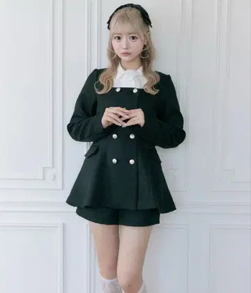 OLIVE des OLIVE 클래시컬 프릴 칼라 자켓 블랙