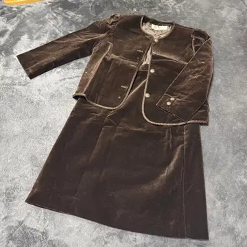 Bettyrosa 브라운 벨벳 셋업 구제 의류 레트로 빈티지
