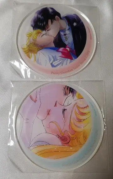 세일러문 카페 아크릴 코스터 A 빨간색 스카이블루