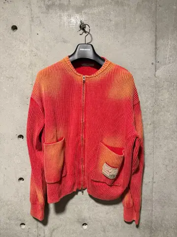 MMIC 한국 워시드 가공 더블 지퍼 니트