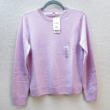 유니클로 여성용 캐시미어 크루넥 스웨터 M 라이트 퍼플
