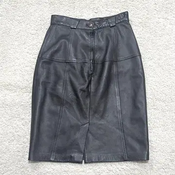 Elegance PARIS 빈티지 가죽 스커트 양가죽 브라운